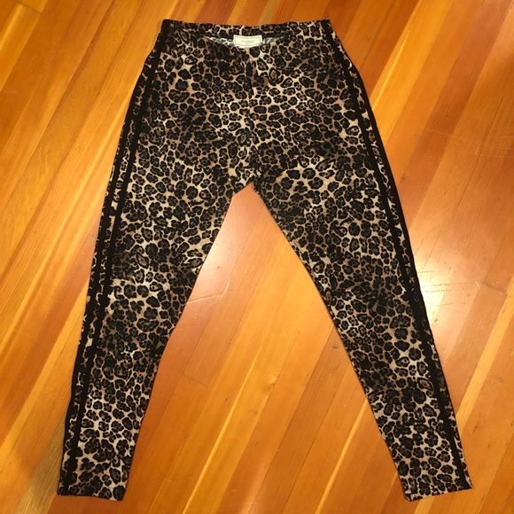 No Comment leopard print leggings with stripes L - Picture 1 of 4